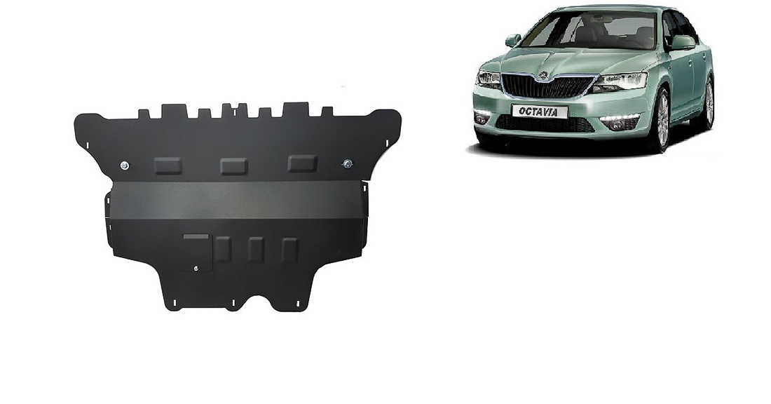 Steel Skid Plate For The Protection Of The Engine And The Gearbox For Skoda Octavia 3