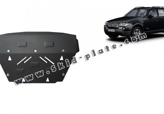 Steel radiator skid plate for BMW X3