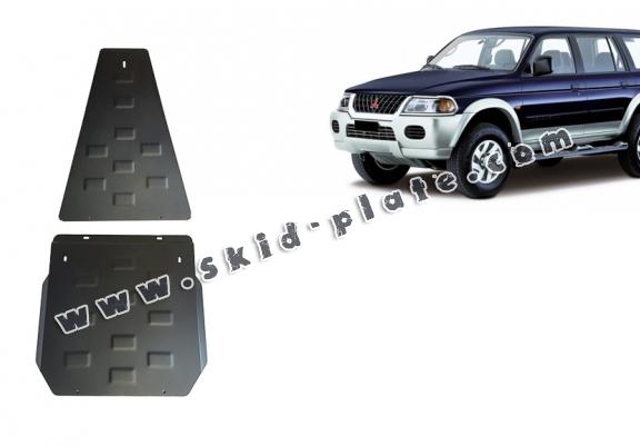Steel gearbox and differential skid plate for Mitsubishi Pajero Sport 1