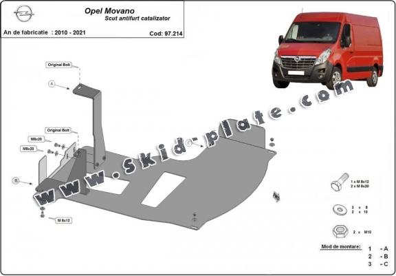 Steel catalytic converter plate/cat lock for Opel Movano