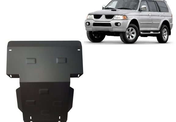 Steel skid plate for the protection of the engine and the radiator for Mitsubishi Pajero Sport 1