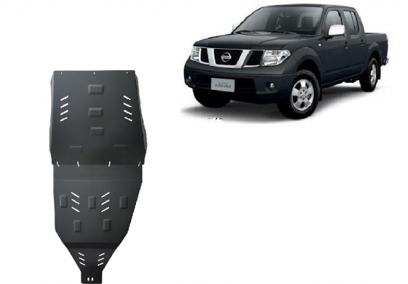 Steel gearbox skid plate for Nissan Navara D40