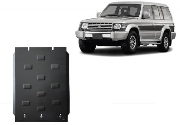 Steel gearbox skid plate for Mitsubishi Pajero 2
