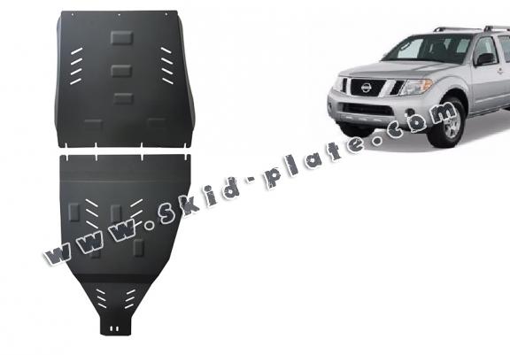 Steel gearbox and differential skid plate for Nissan Pathfinder