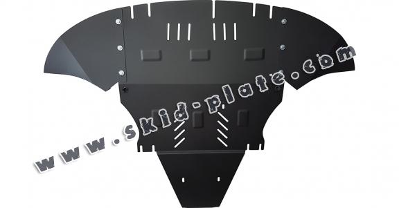 Steel skid plate for Audi A6 with side flaps