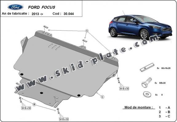 Steel skid plate for Ford Focus 3