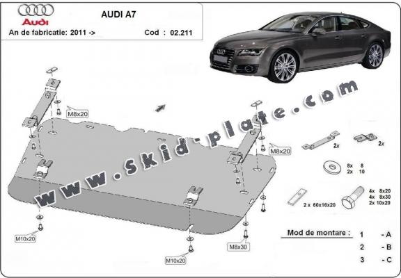 Steel skid plate for Audi A7