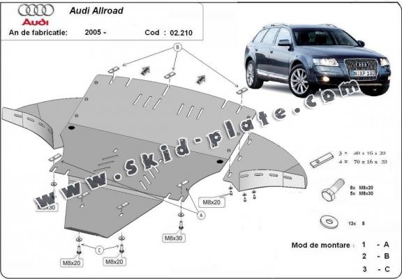 Steel skid plate for Audi A6 Allroad 2 - avec latéraux