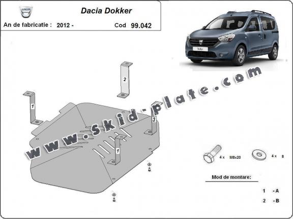 Steel fuel tank skid plate  for Dacia Dokker