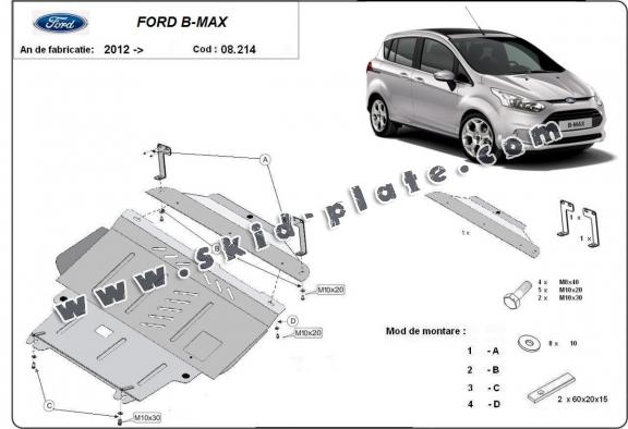 Steel skid plate for Ford B-Max