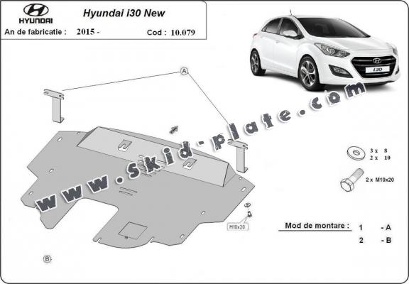 Steel skid plate for Hyundai I30
