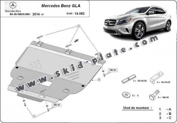 Steel skid plate for Mercedes GLA X156