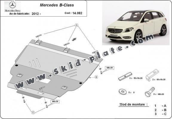 Steel skid plate for Mercedes B-Class W246