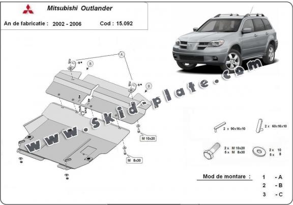 Steel skid plate for Mitsubishi Outlander