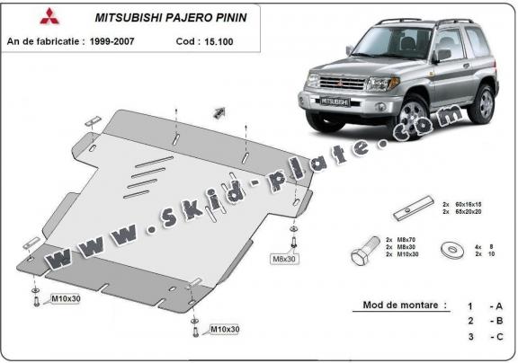 Steel skid plate for Mitsubishi Pajero Pinin