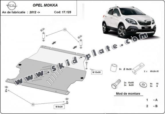 Steel skid plate for Opel Mokka