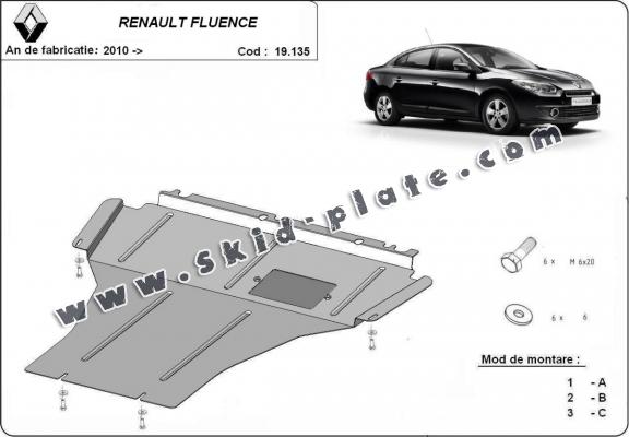 Steel skid plate for Renault Fluence