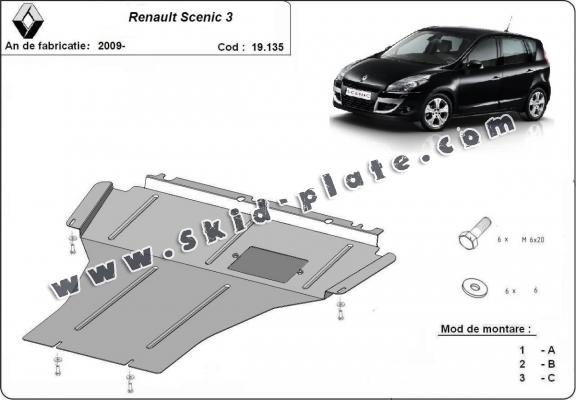 Steel skid plate for Renault Scenic 3