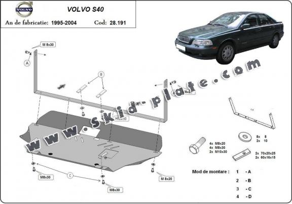 Steel skid plate for Volvo S40