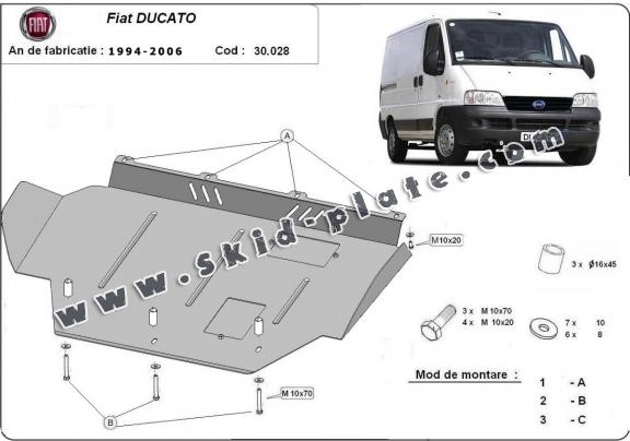 Steel skid plate for Fiat Ducato