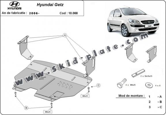 Steel skid plate for Hyundai Getz