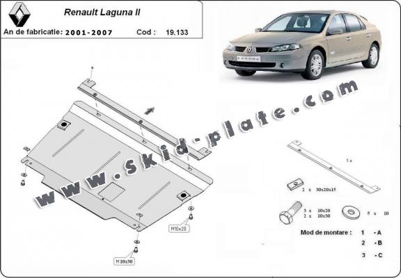 Steel skid plate for Renault Laguna 2