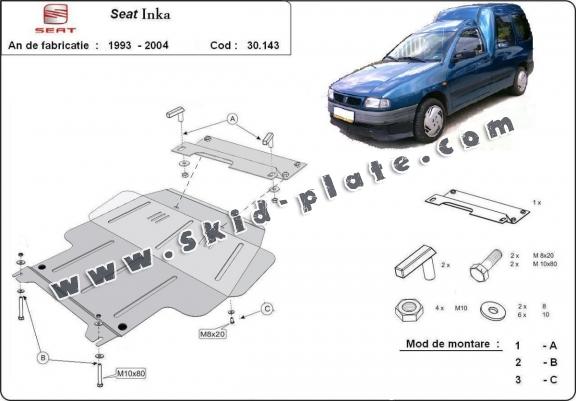 Steel skid plate for Seat Inca