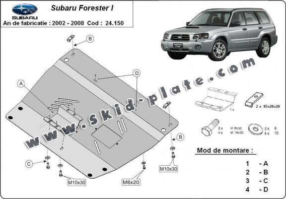 Steel skid plate for Subaru Forester 2