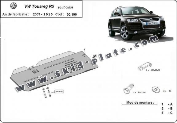 Steel manual gearbox skid plate for VW Touareg 7L