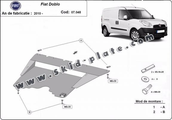 Steel skid plate for Fiat Doblo