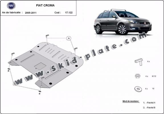 Steel skid plate for the protection of the engine and the gearbox for   Fiat Croma