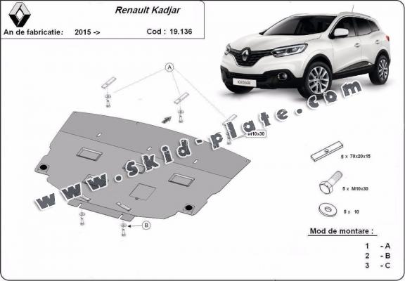 Steel skid plate for Renault Kadjar