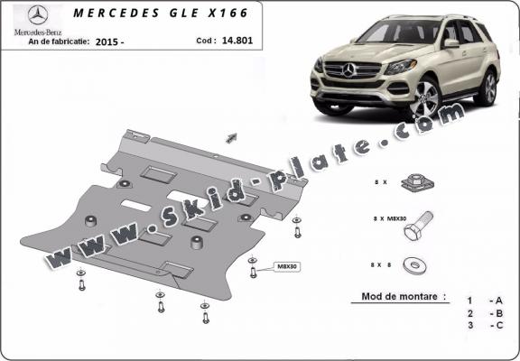 Steel skid plate for Mercedes GL X166