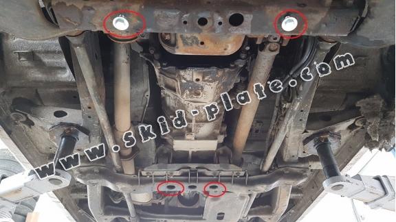 Steel gearbox skid plate for Mitsubishi Pajero 4 (V80, V90)