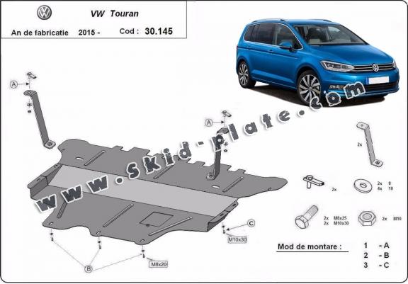Steel skid plate for VW Touran - manual gearbox