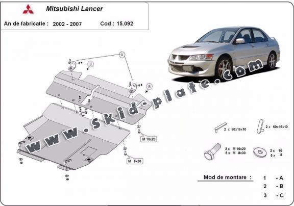 Steel skid plate for Mitsubishi Lancer