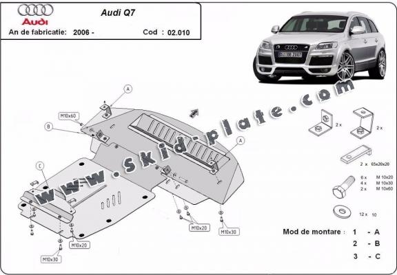 Steel skid plate for Audi Q7