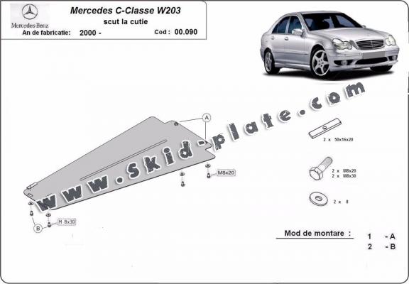 Steel automatic gearbox skid plate forMercedes C-Clasee W203