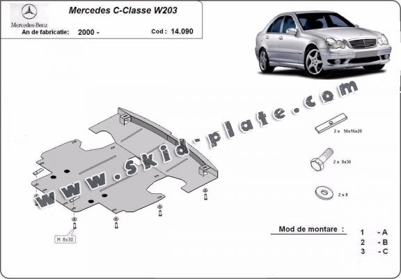 Steel skid plate for Mercedes C-Classe