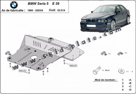 Steel skid plate for BMW Seria5 E39