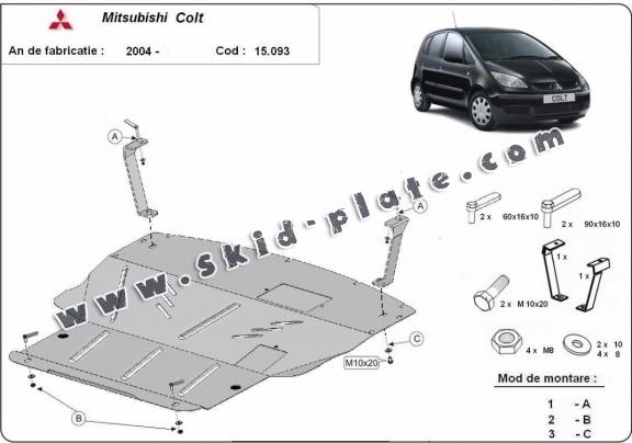 Steel skid plate for Mitsubishi Colt