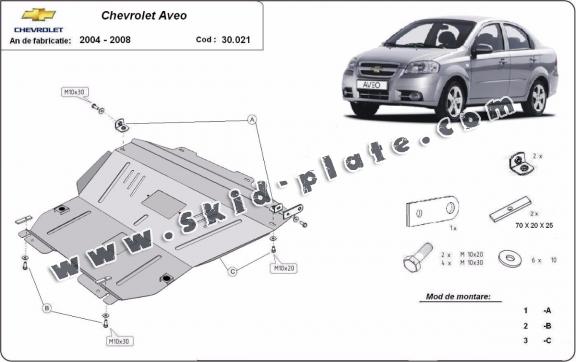 Steel skid plate for Chevrolet Aveo