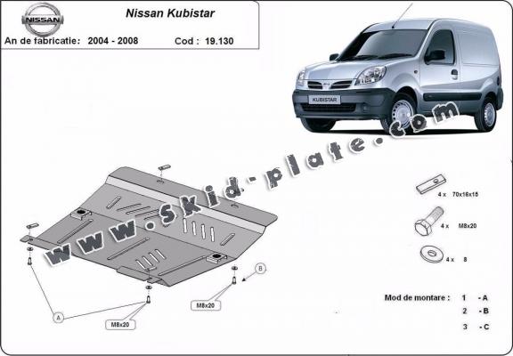 Steel skid plate for Nissan Kubistar