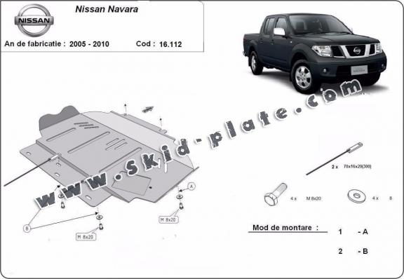 Steel skid plate for Nissan Navara