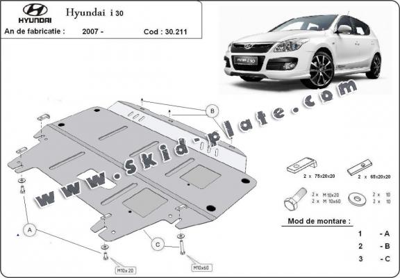 Steel skid plate for Hyundai I30