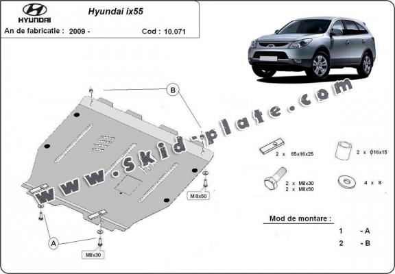 Steel skid plate for Hyundai ix55