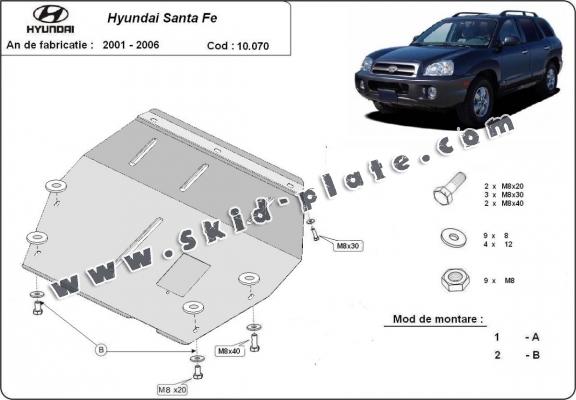 Steel skid plate for Hyundai Santa Fe