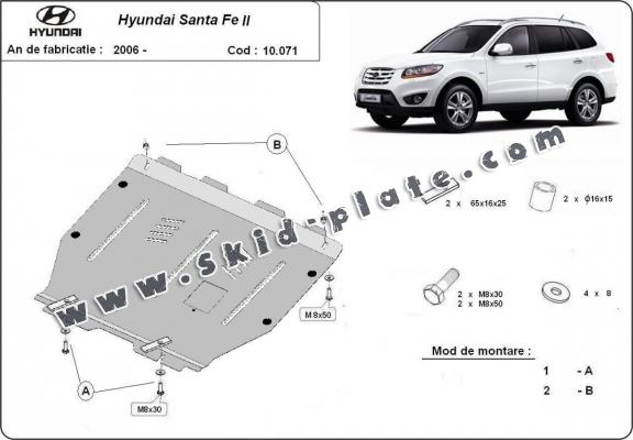 Steel skid plate for Hyundai Santa Fe