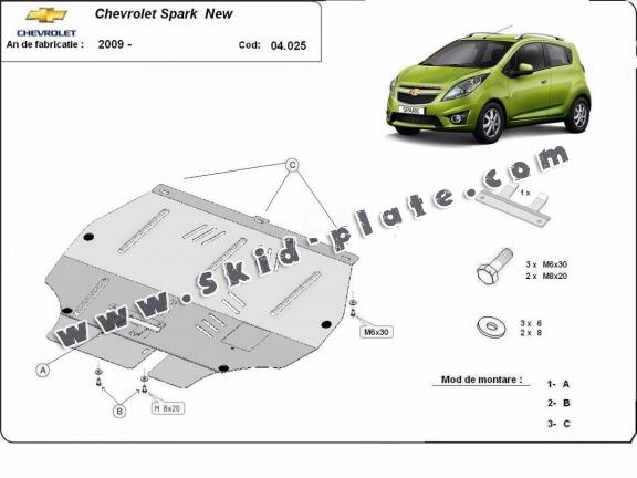 Steel skid plate for Chevrolet Spark