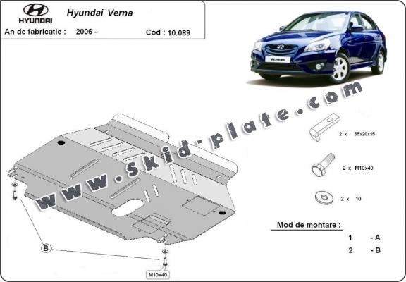 Steel skid plate for Hyundai Verna
